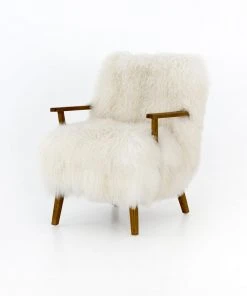Four Hands New Arrivals Ashland Armchair Mongolion Cream Fur