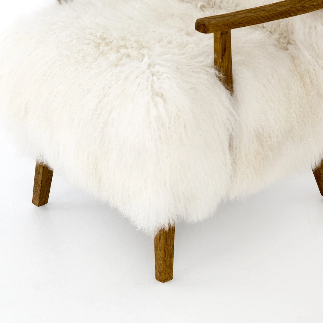 Four Hands New Arrivals Ashland Armchair Mongolion Cream Fur 11 Four Hands New Arrivals Ashland Armchair Mongolion Cream Fur