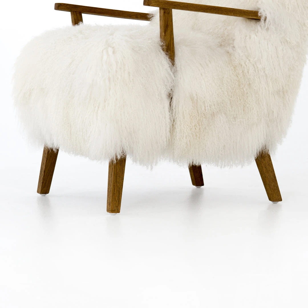 Four Hands New Arrivals Ashland Armchair Mongolion Cream Fur 9 Four Hands New Arrivals Ashland Armchair Mongolion Cream Fur