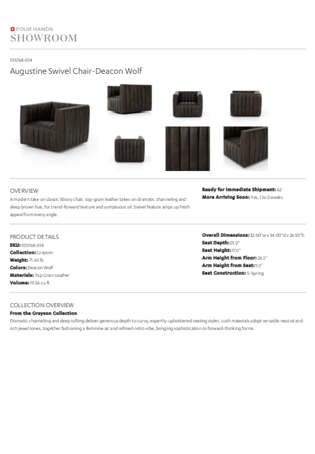 Four Hands Augustine Chair Deacon Wolf 13 Four Hands Augustine Chair Deacon Wolf