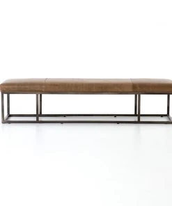 Four Hands Beaumont Bench Warm Taupe Dakota Leather