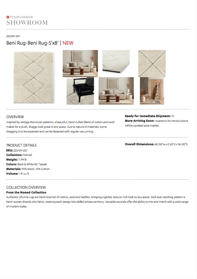 Four Hands Beni Rug 11 Four Hands Beni Rug