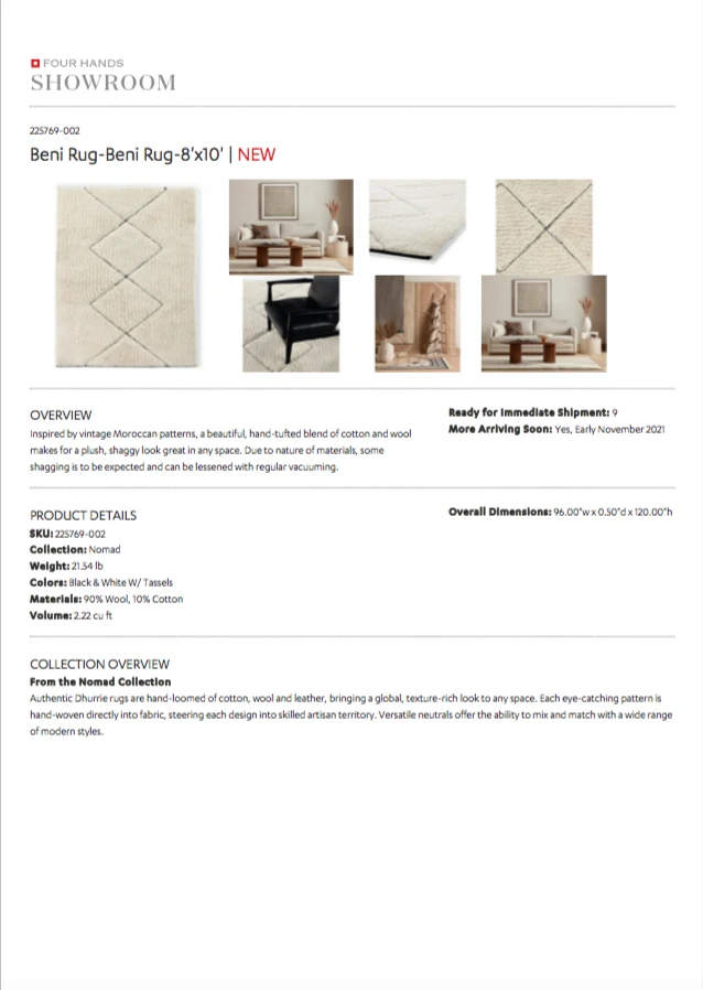 Four Hands Beni Rug 10 Four Hands Beni Rug