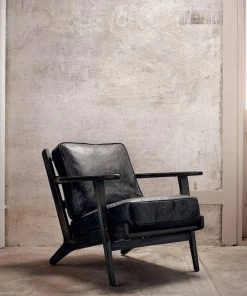 Four Hands New Arrivals Brooks Lounge Chair Rialto Ebony