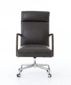 Four Hands Bryson Desk Chair Chaps Ebony