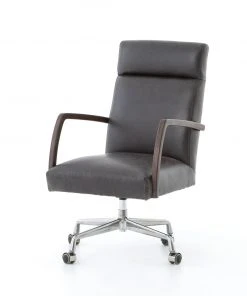 Four Hands Bryson Desk Chair Chaps Ebony