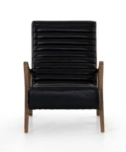 Four Hands Chance Chair Dakota Black Leather New Arrivals