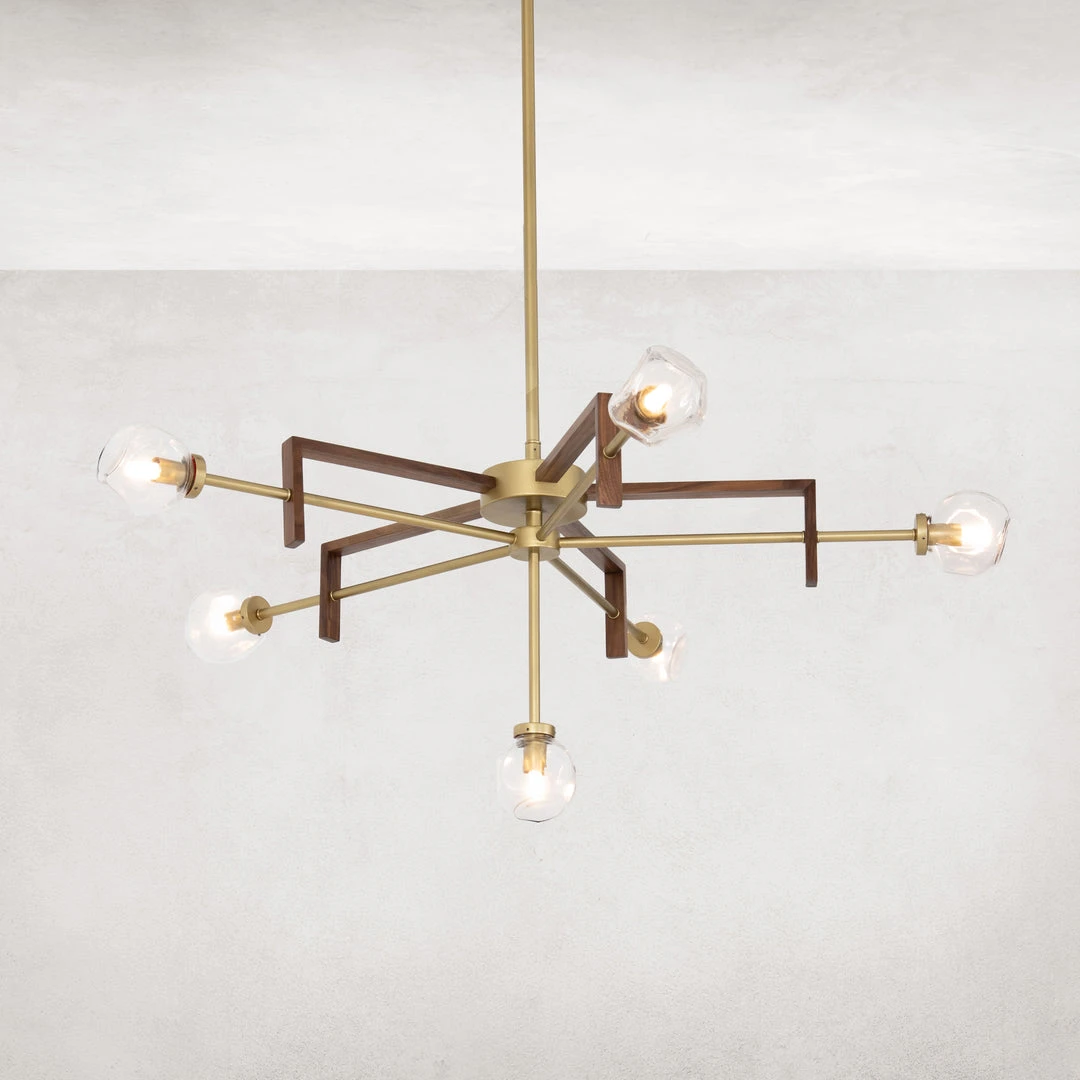 Four Hands New Arrivals Sterling Chandelier Organic Textured Glass 6 Four Hands New Arrivals Sterling Chandelier Organic Textured Glass