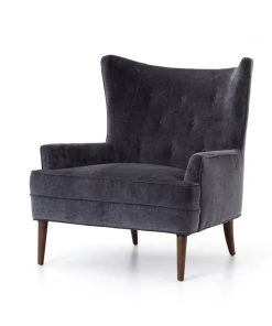 Four Hands Clermont Chair Charcoal Worn Velvet New Arrivals