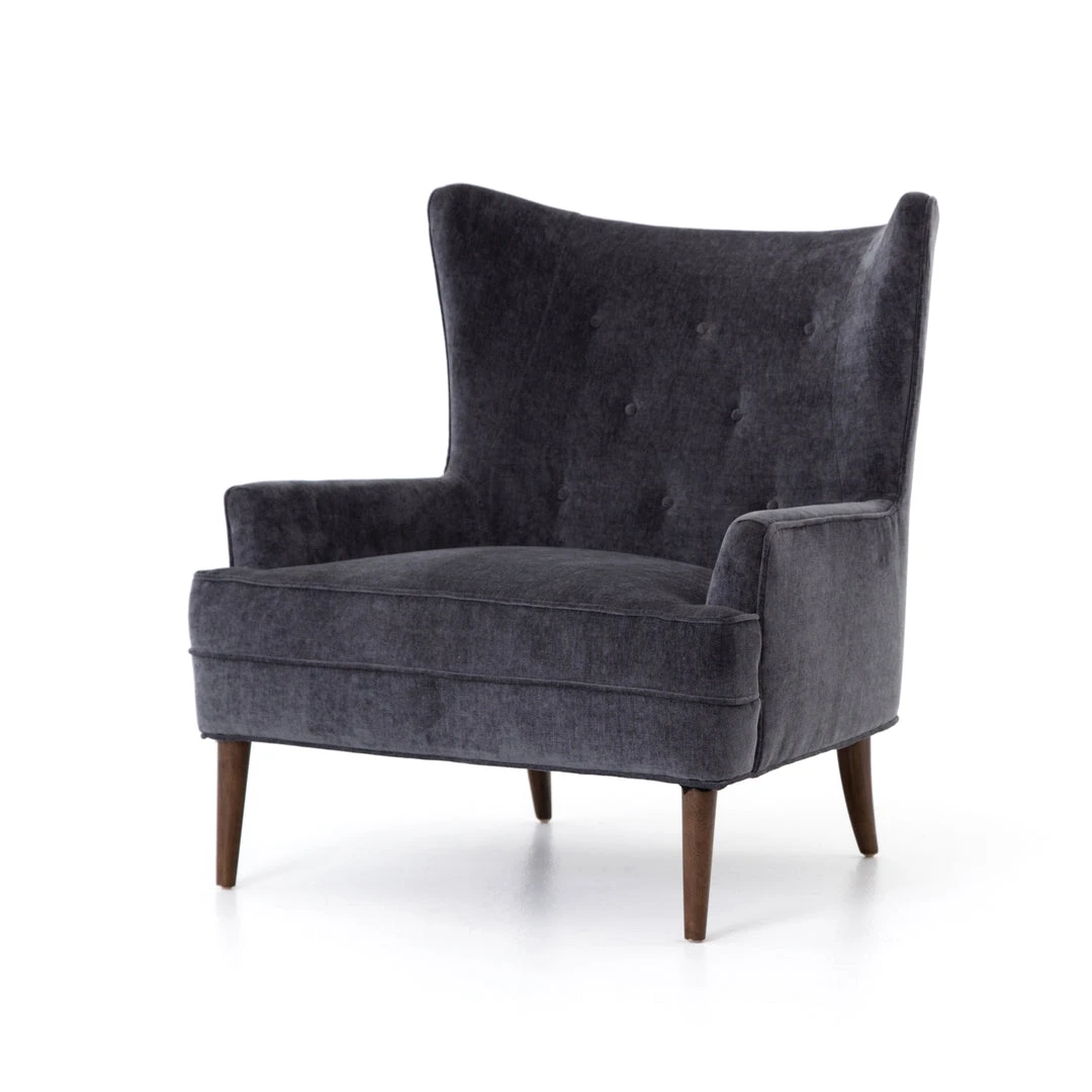 Four Hands Clermont Chair Charcoal Worn Velvet New Arrivals 3 Four Hands Clermont Chair Charcoal Worn Velvet New Arrivals