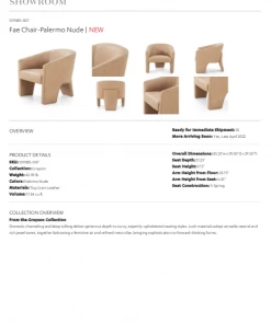 Four Hands Fae Chair Palermo Nude 23 Four Hands Fae Chair Palermo Nude