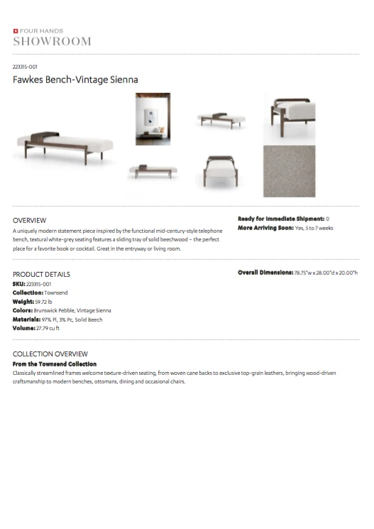 Four Hands Fawkes Bench Vintage Sienna 11 Four Hands Fawkes Bench Vintage Sienna