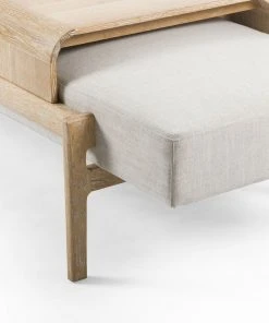 Four Hands Fawkes Bench Vintage Whitewash New Arrivals