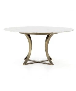 Four Hands New Arrivals Gage Dining Table Polished White Marble