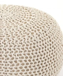 Four Hands Jute Knit Pouf White New Arrivals 9 Four Hands Jute Knit Pouf White New Arrivals