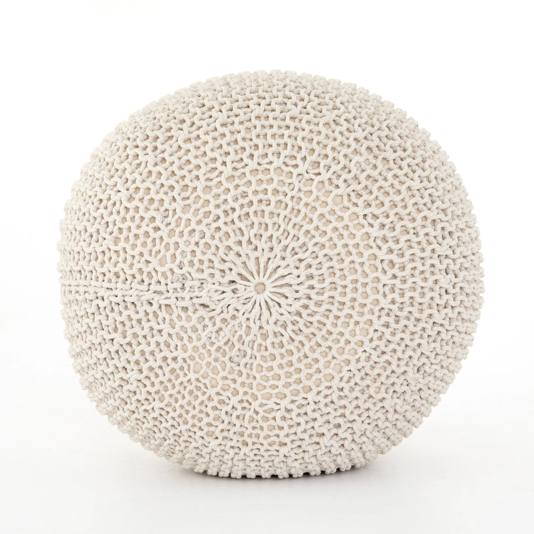 Four Hands Jute Knit Pouf White New Arrivals 5 Four Hands Jute Knit Pouf White New Arrivals