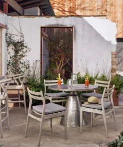 Four Hands Mina Bistro Table Antique Nickel 4 Four Hands Mina Bistro Table Antique Nickel