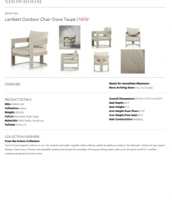 Four Hands Lambert Outdoor Chair Dove Taupe 21 Four Hands Lambert Outdoor Chair Dove Taupe