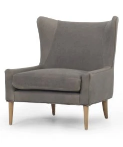 Four Hands Marlow Wing Chair Umber Pewter Leather New Arrivals