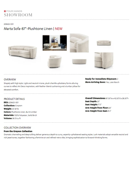 Four Hands Marta Sofa Plushtone Linen 11 Four Hands Marta Sofa Plushtone Linen