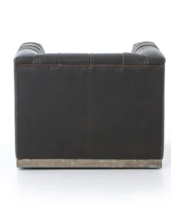 Four Hands Maxx Swivel Chair Destroyed Black