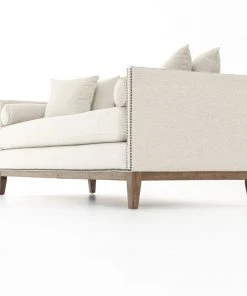 Four Hands Mercury Double Chaise Noble Platinum