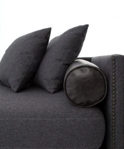 Four Hands Mercury Double Chaise Charcoal Felt 15 Four Hands Mercury Double Chaise Charcoal Felt