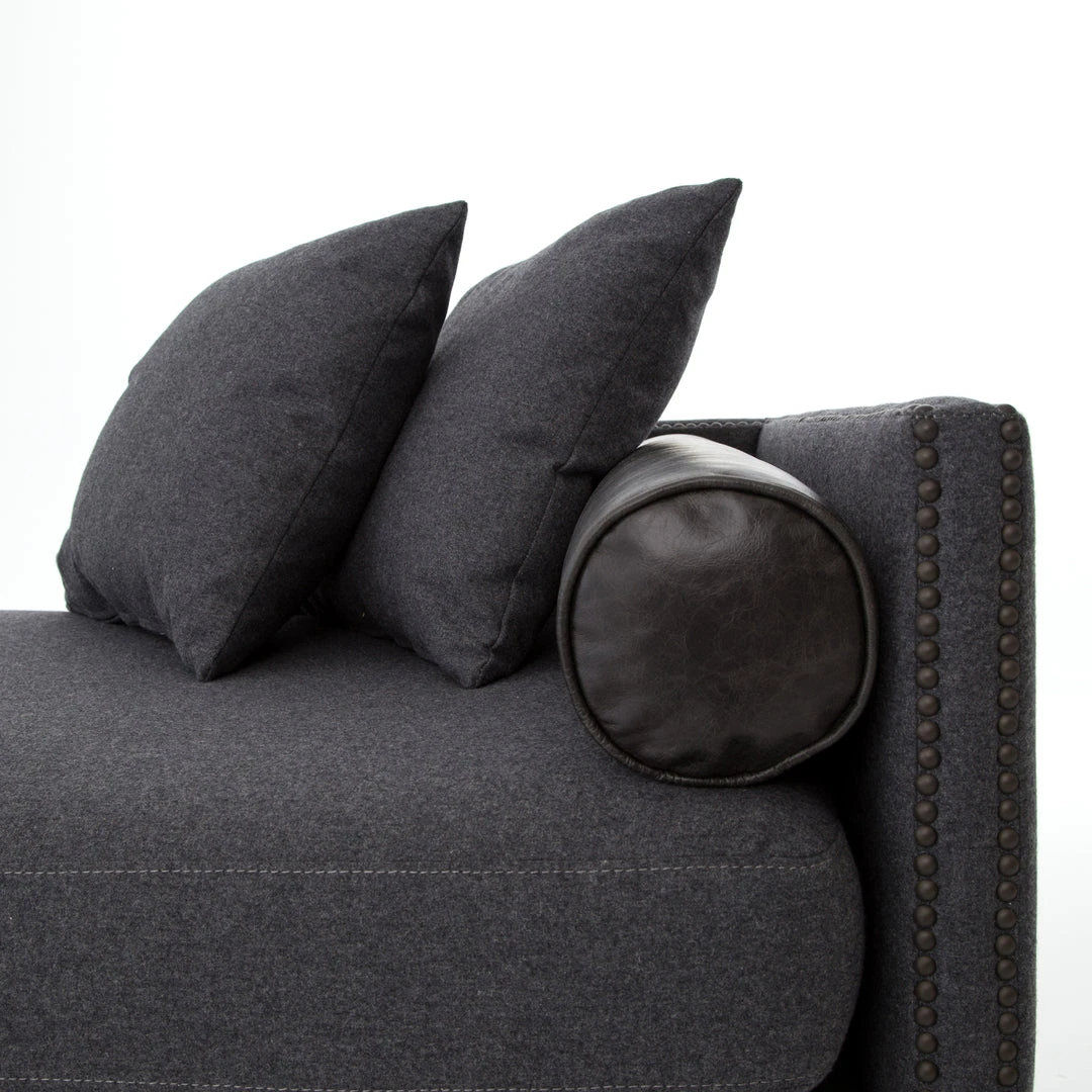 Four Hands Mercury Double Chaise Charcoal Felt 7 Four Hands Mercury Double Chaise Charcoal Felt