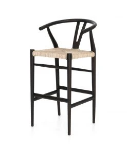 Four Hands New Arrivals Muestra Bar Stool Black Teak