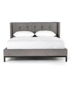 Four Hands Newhall Bed Harbor Grey Upholstery 4 Four Hands Newhall Bed Harbor Grey Upholstery