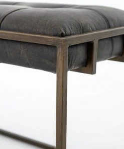 Four Hands New Arrivals Oxford Bench Ebony Leather 15 Four Hands New Arrivals Oxford Bench Ebony Leather