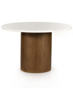 Four Hands New Arrivals Pilo Dining Table Dark Parawood With Marble