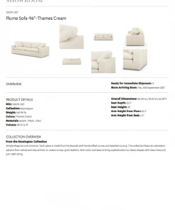 Four Hands Plume Sofa Thames Cream