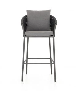Four Hands Porto Outdoor Bar Stool Charcoal