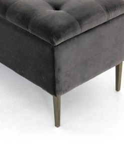 Four Hands Rennie Trunk Grey Velvet 11 Four Hands Rennie Trunk Grey Velvet