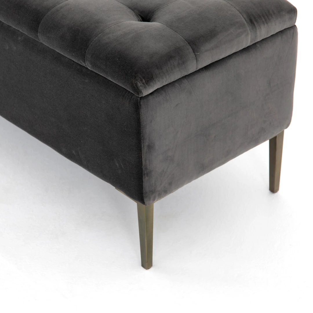 Four Hands Rennie Trunk Grey Velvet 5 Four Hands Rennie Trunk Grey Velvet