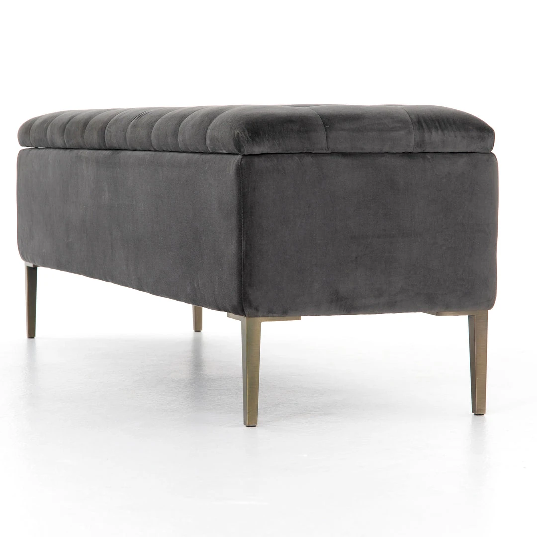 Four Hands Rennie Trunk Grey Velvet 8 Four Hands Rennie Trunk Grey Velvet