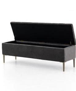 Four Hands Rennie Trunk Grey Velvet 12 Four Hands Rennie Trunk Grey Velvet