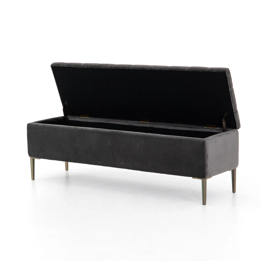 Four Hands Rennie Trunk Grey Velvet 6 Four Hands Rennie Trunk Grey Velvet