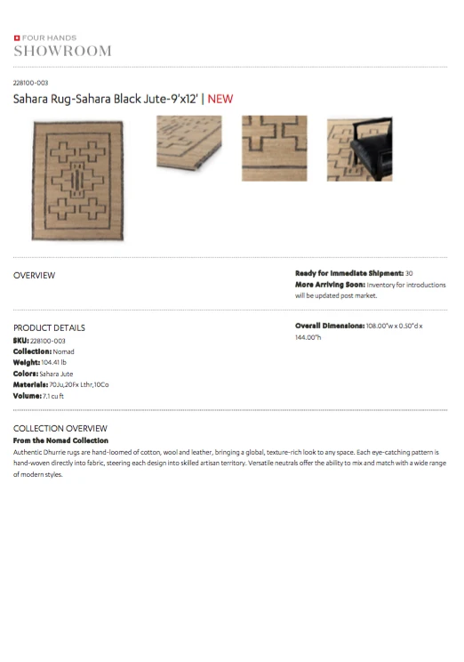 Four Hands New Arrivals Sahara Rug 11 Four Hands New Arrivals Sahara Rug