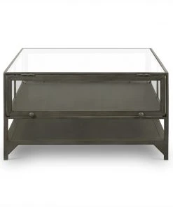 Four Hands Shadow Box Coffee Table Gunmetal New Arrivals