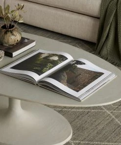 Four Hands Simone Oval Coffee Table Textured White Matte New Arrivals