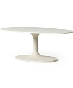 Four Hands Simone Oval Coffee Table Textured White Matte New Arrivals