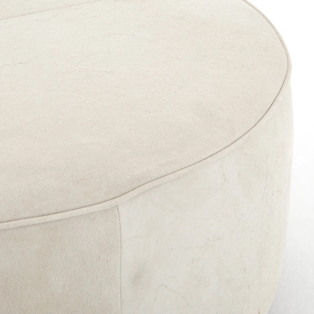 Four Hands Sinclair Large Round Ottoman Whistler Oyster Suede New Arrivals 7 Four Hands Sinclair Large Round Ottoman Whistler Oyster Suede New Arrivals