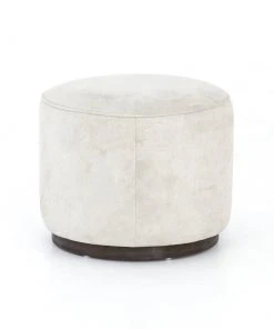 Four Hands Sinclair Round Ottoman Whistler Oyster Suede