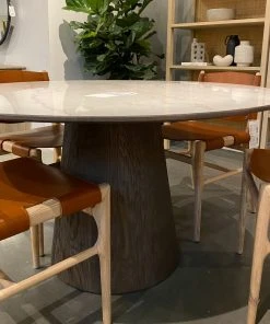 Four Hands Skye Round Dining Table White Marble