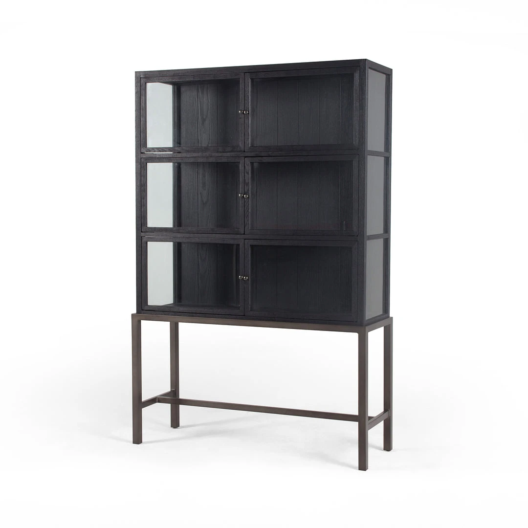 Four Hands New Arrivals Spencer Curio Cabinet Drifted Black 3 Four Hands New Arrivals Spencer Curio Cabinet Drifted Black