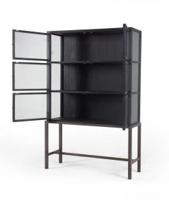 Four Hands New Arrivals Spencer Curio Cabinet Drifted Black 14 Four Hands New Arrivals Spencer Curio Cabinet Drifted Black