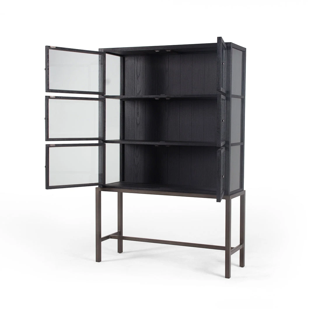 Four Hands New Arrivals Spencer Curio Cabinet Drifted Black 5 Four Hands New Arrivals Spencer Curio Cabinet Drifted Black