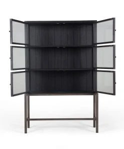 Four Hands New Arrivals Spencer Curio Cabinet Drifted Black 17 Four Hands New Arrivals Spencer Curio Cabinet Drifted Black